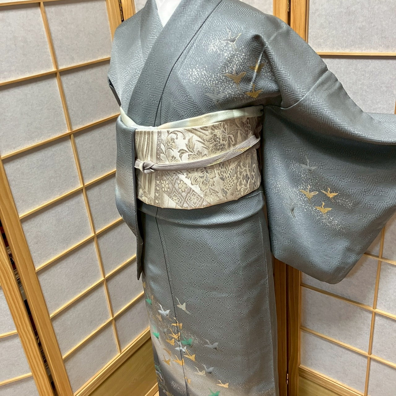 7100# Japanese Kimono Vintage Womens Silk Fabric Robe Kimono only sold