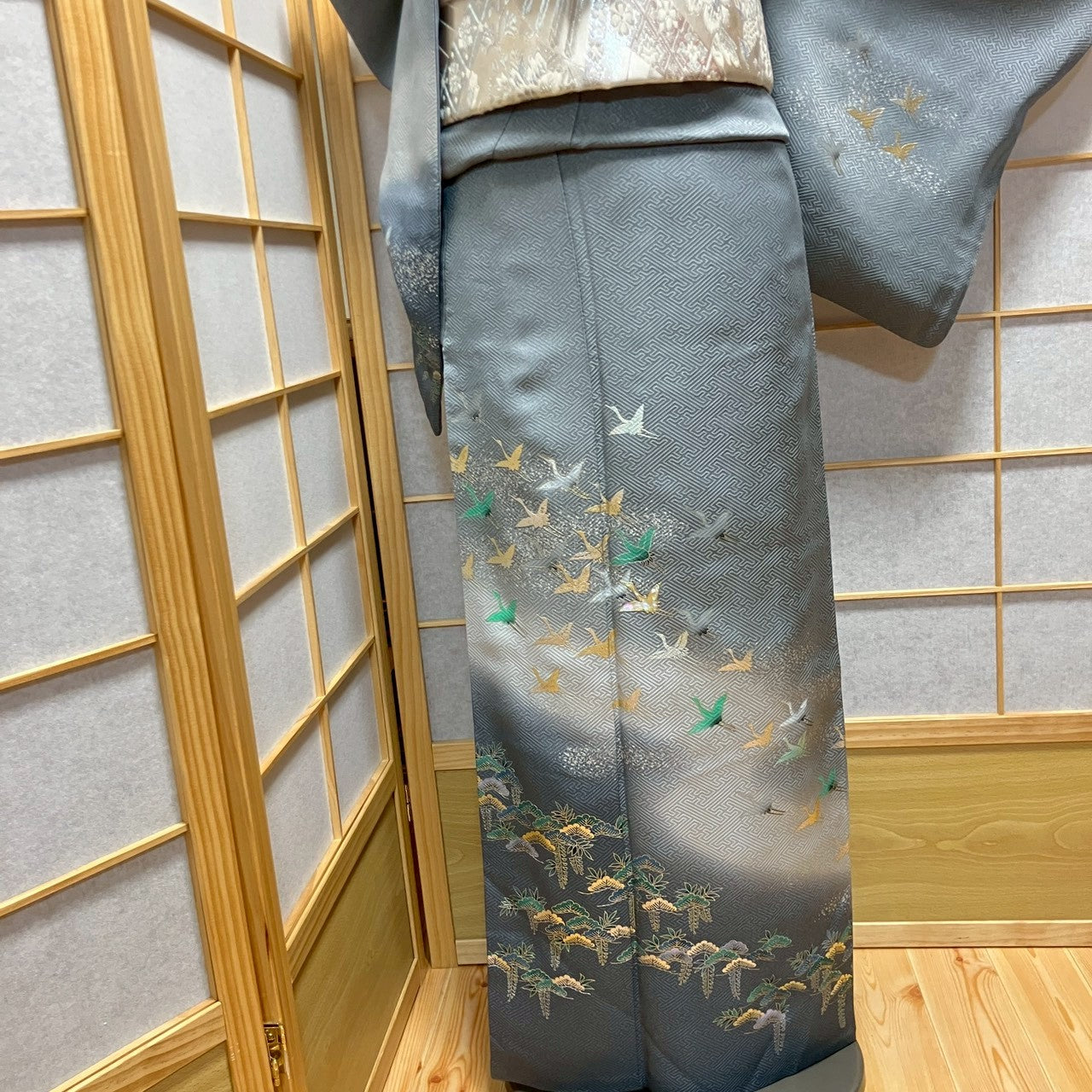 7100# Japanese Kimono Vintage Womens Silk Fabric Robe Kimono only sold