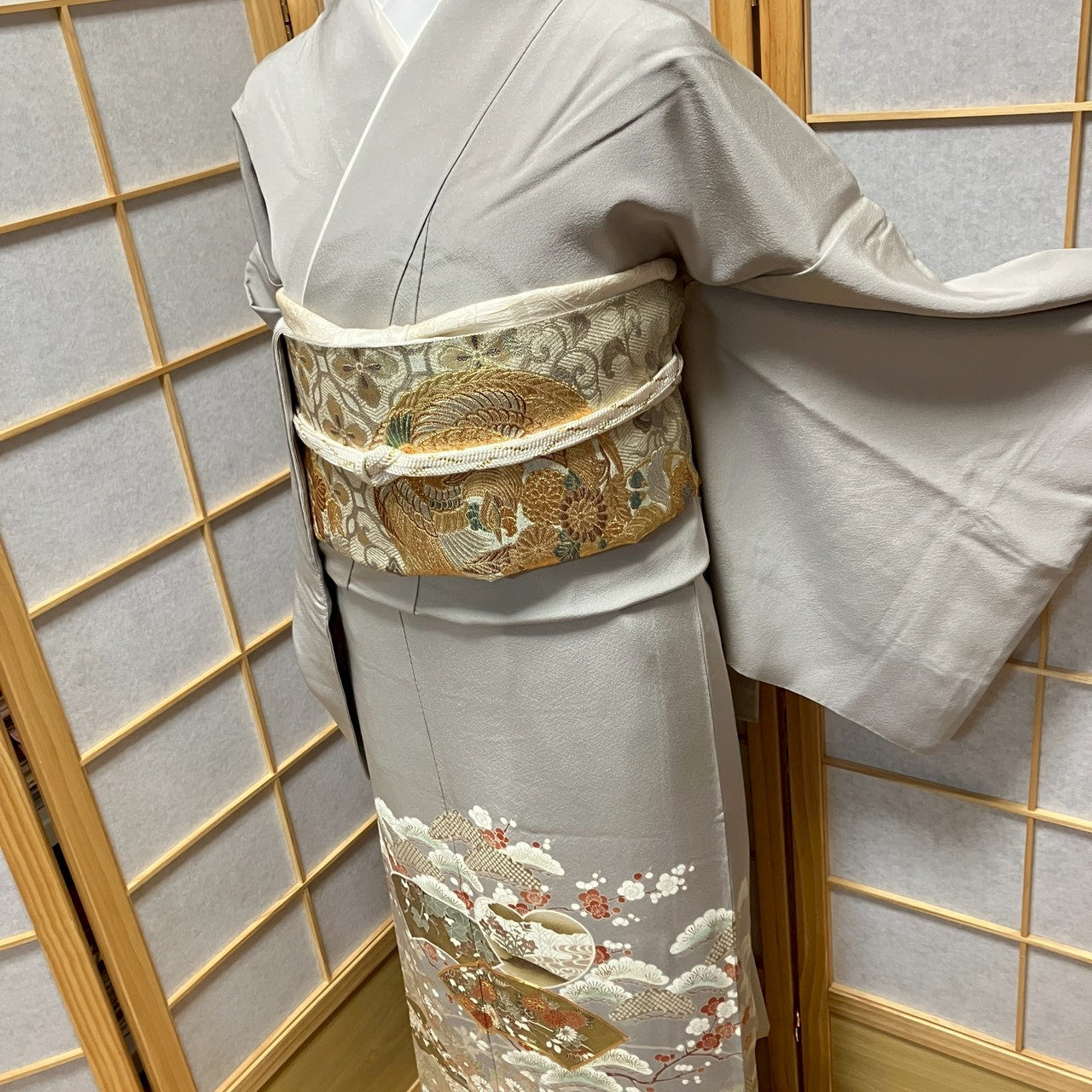 7111# Japanese Tomesode Kimono Vintage Womens Silk Fabric Robe Kimono only sold