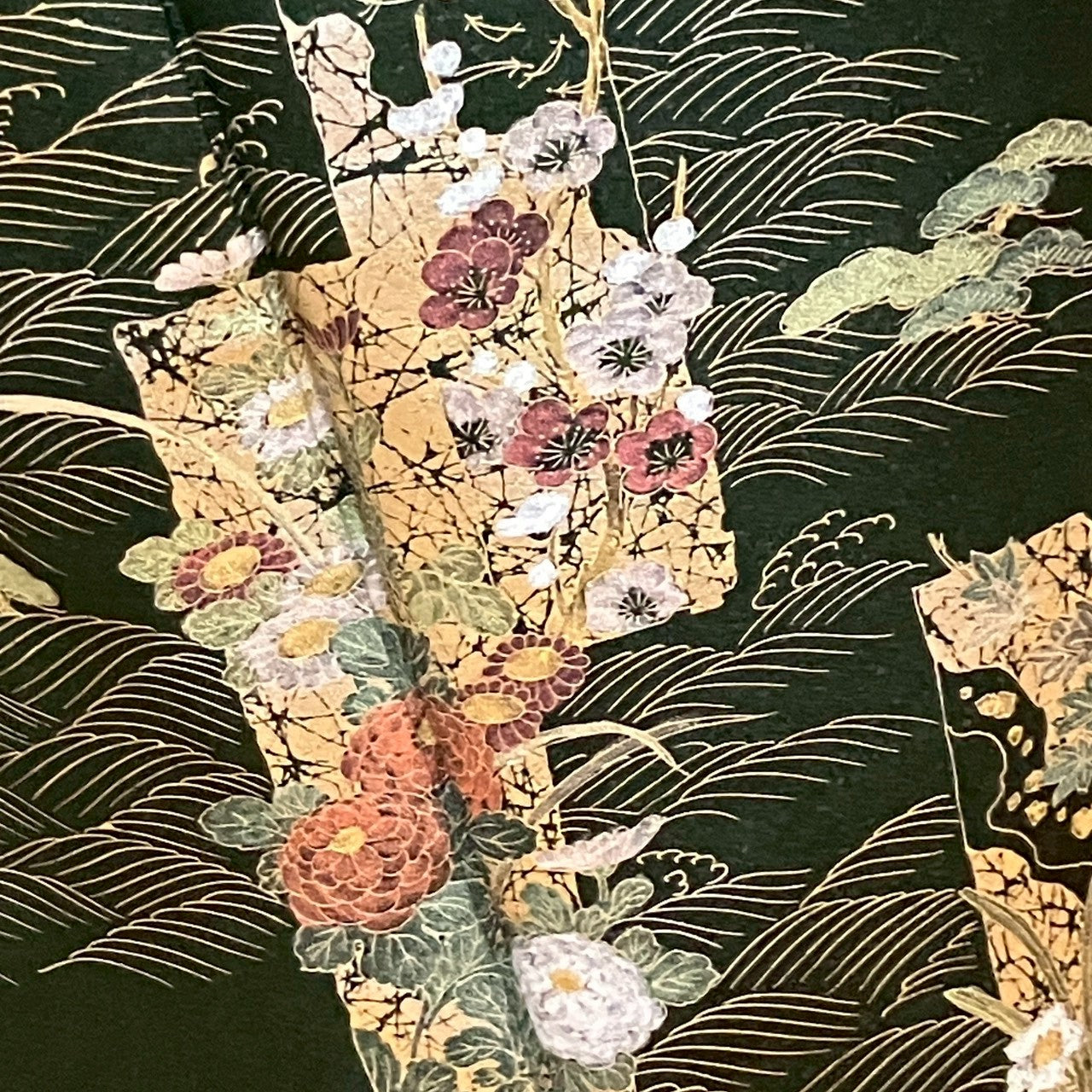 7112# Japanese Kimono Vintage Womens Silk Fabric Robe Kimono only sold