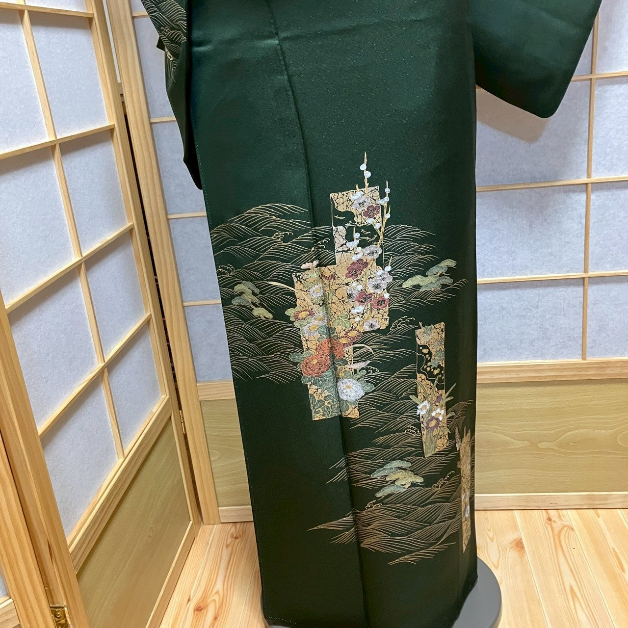 7112# Japanese Kimono Vintage Womens Silk Fabric Robe Kimono only sold