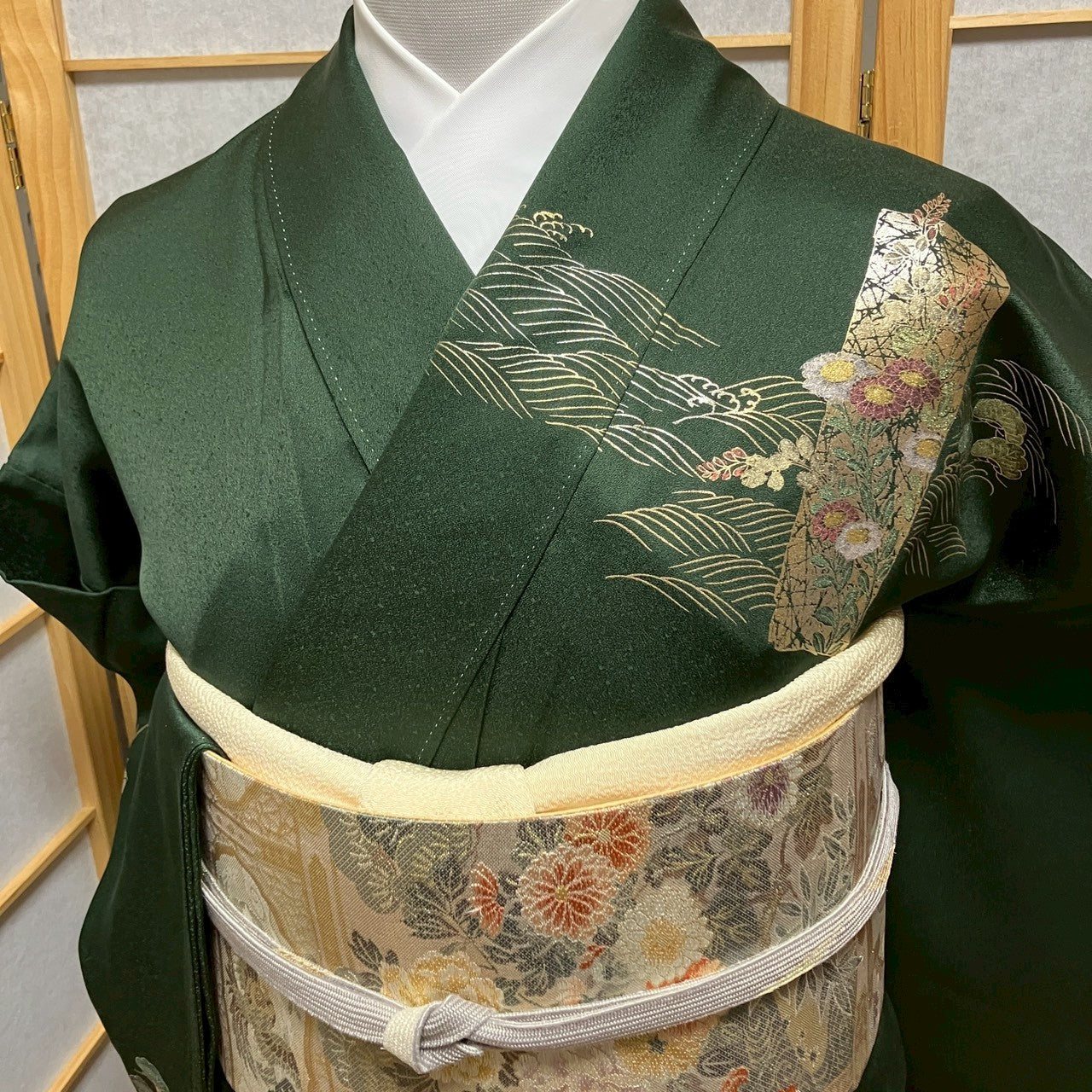 7112# Japanese Kimono Vintage Womens Silk Fabric Robe Kimono only sold