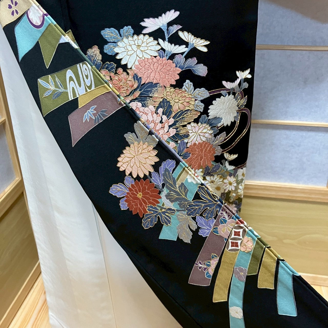 6763# Japanese Tomesode Kimono Vintage Womens Silk Fabric Robe Kimono only sold