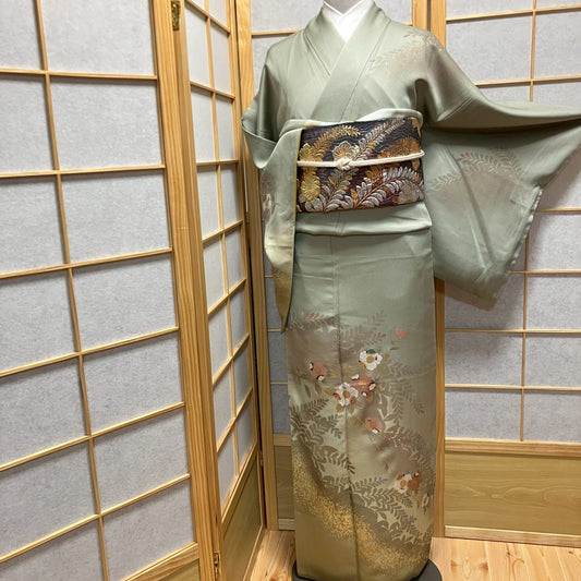 6789# Japanese Kimono Vintage Womens Silk Fabric Robe Kimono only sold