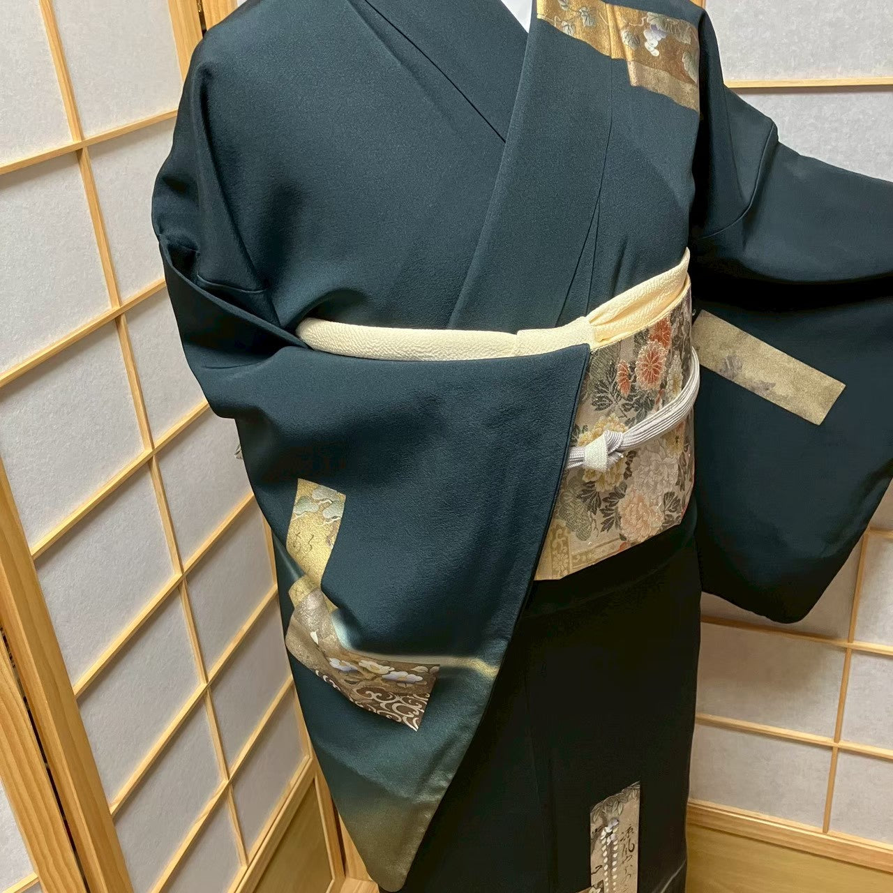 7170# Japanese Kimono Vintage Womens Silk Fabric Robe Kimono only sold