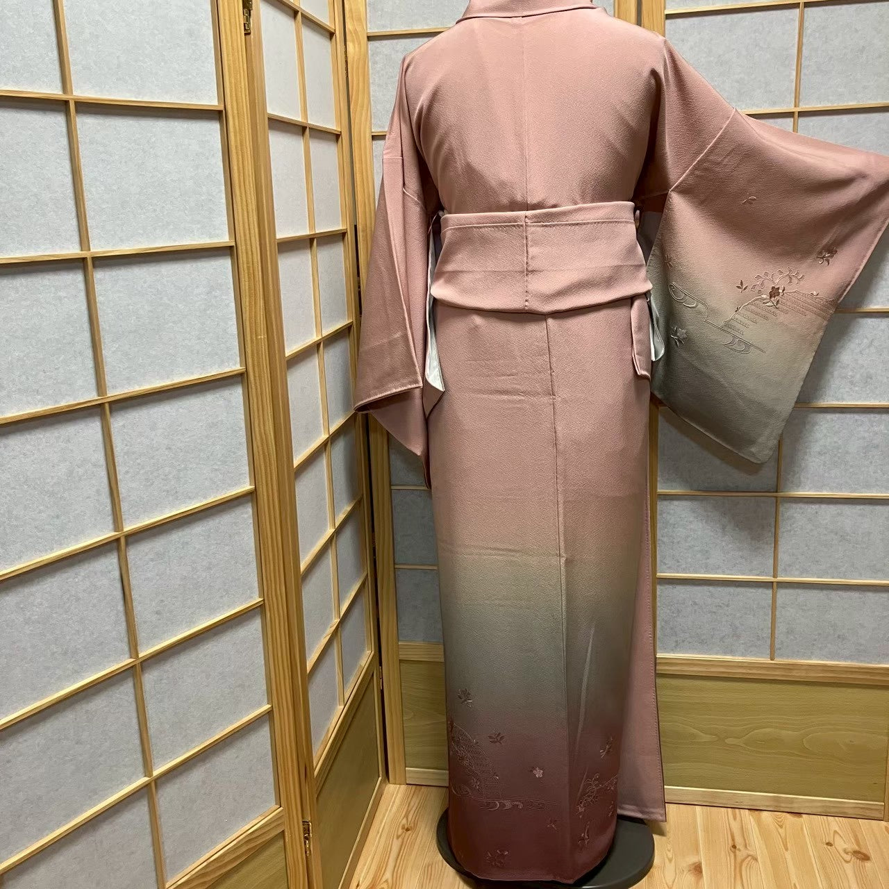 7172# Japanese Kimono Vintage Womens Silk Fabric Robe Kimono only sold