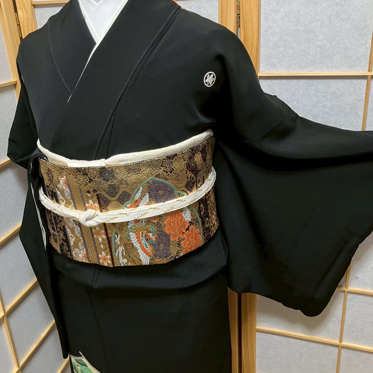 7174# Japanese Tomesode Kimono Vintage Womens Silk Fabric Robe Kimono only sold