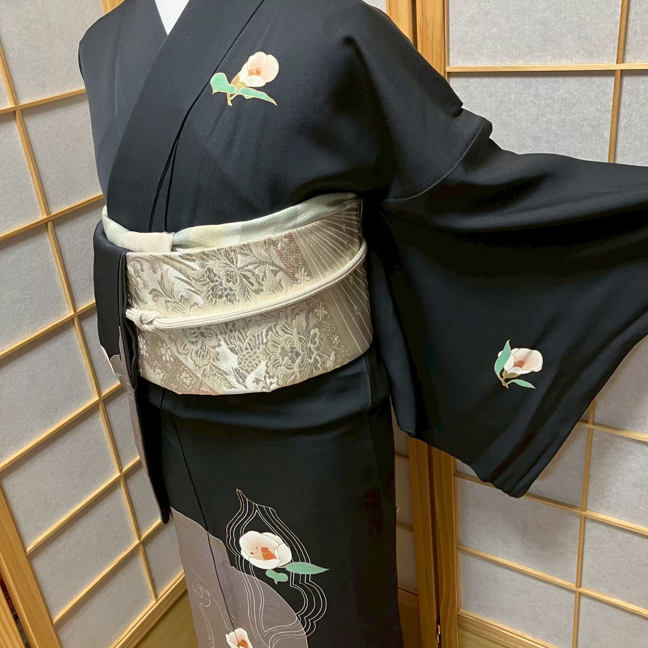 7175# Japanese Kimono Vintage Womens Silk Fabric Robe Kimono only sold