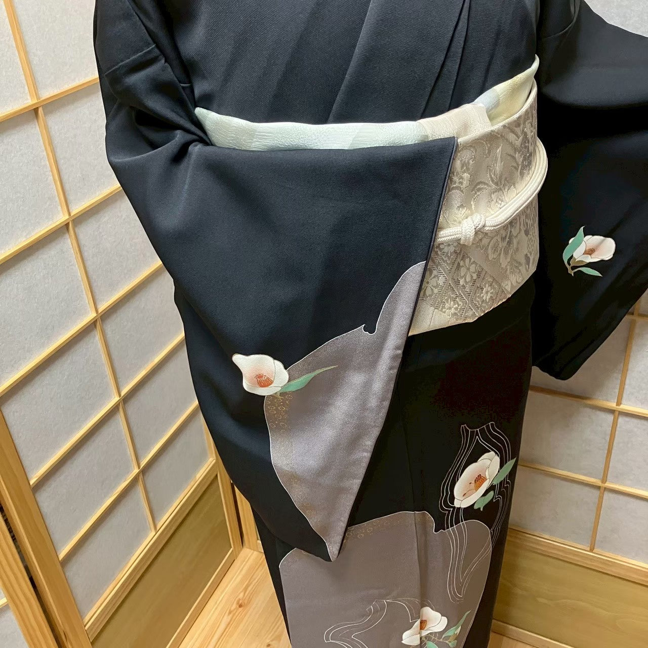 7175# Japanese Kimono Vintage Womens Silk Fabric Robe Kimono only sold