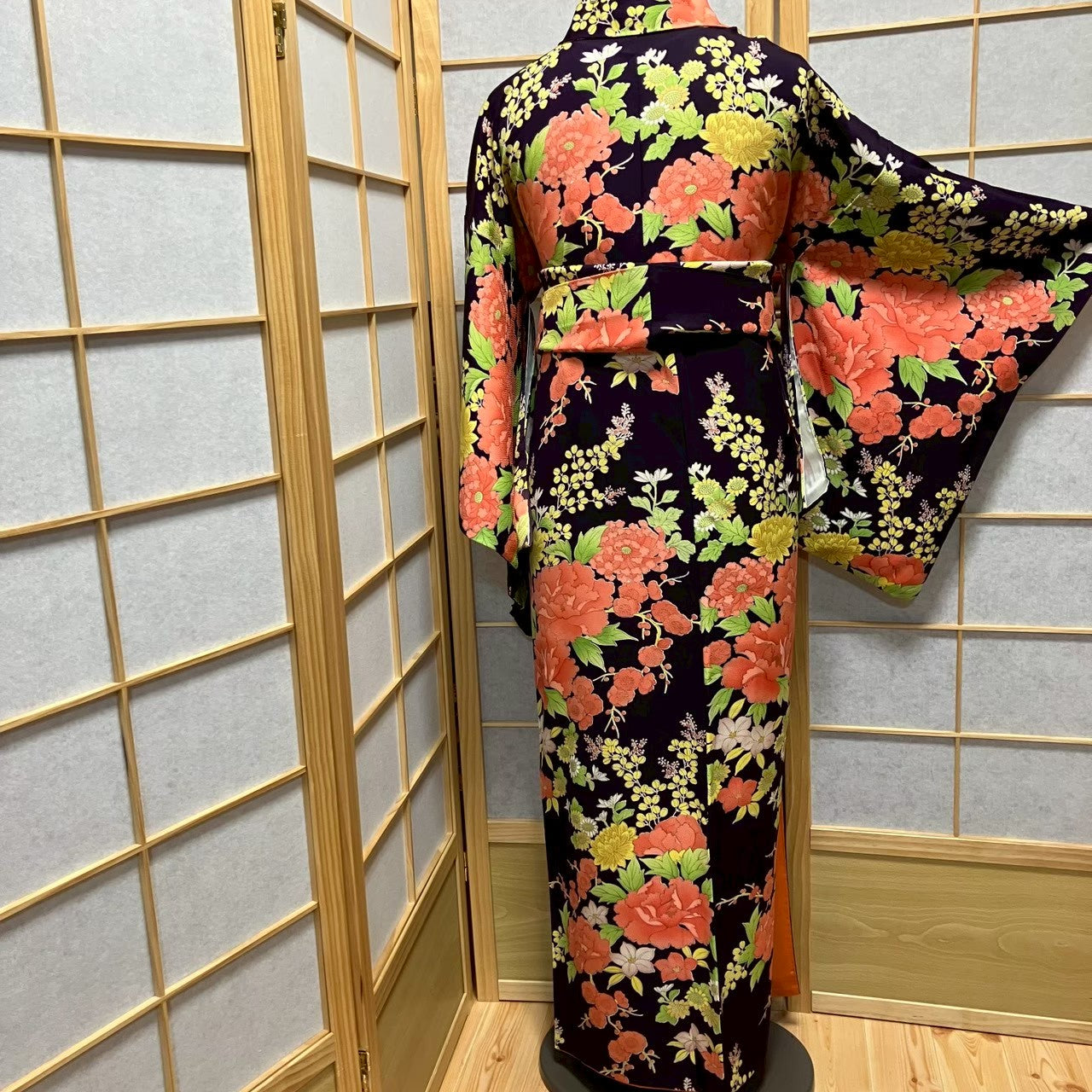 7176# Japanese Kimono Vintage Womens Silk Fabric Robe Kimono only sold