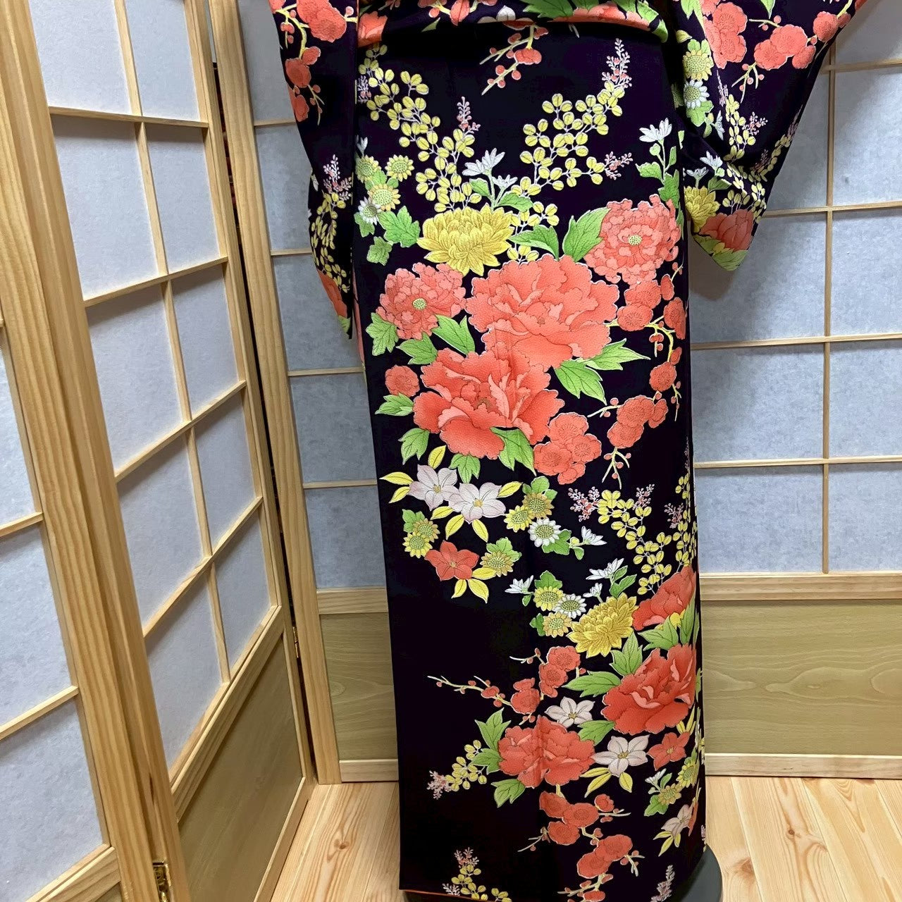 7176# Japanese Kimono Vintage Womens Silk Fabric Robe Kimono only sold