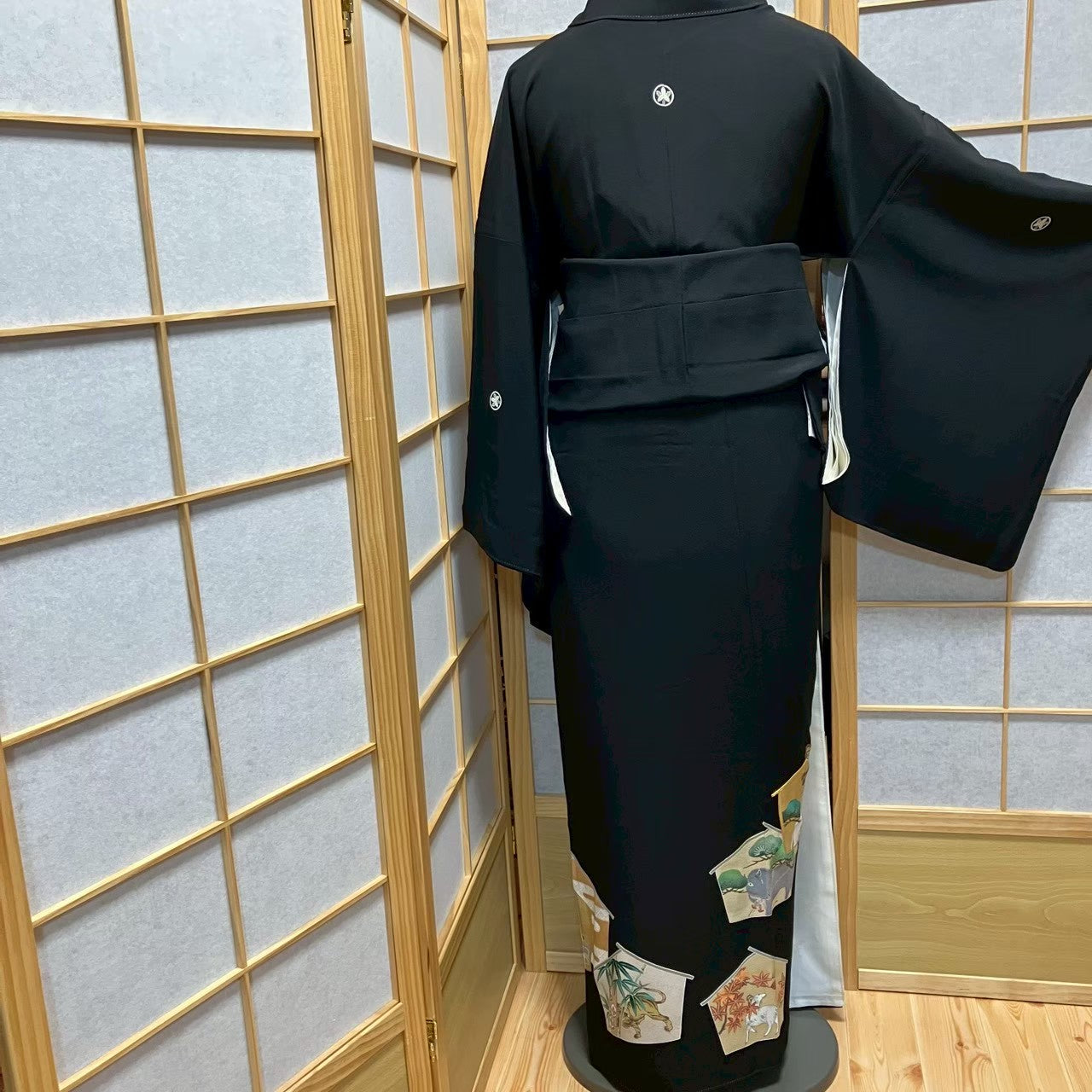 7174# Japanese Tomesode Kimono Vintage Womens Silk Fabric Robe Kimono only sold
