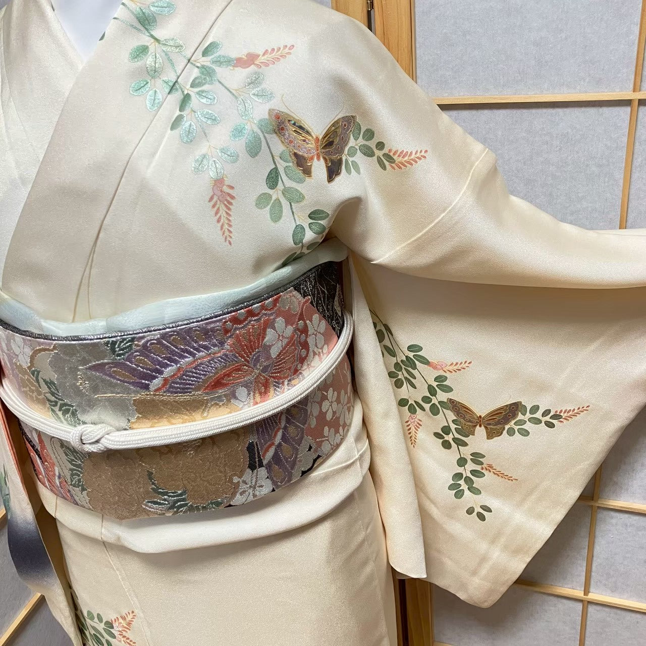 7177# Japanese Kimono Vintage Womens Silk Fabric Robe Kimono only sold