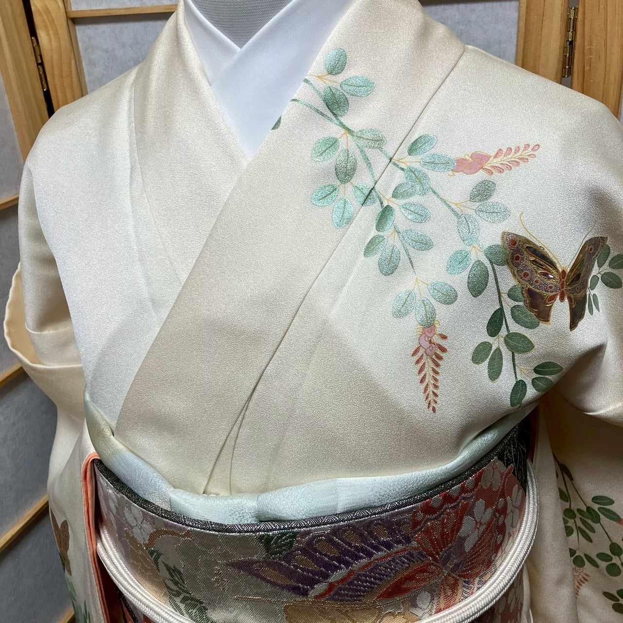 7177# Japanese Kimono Vintage Womens Silk Fabric Robe Kimono only sold