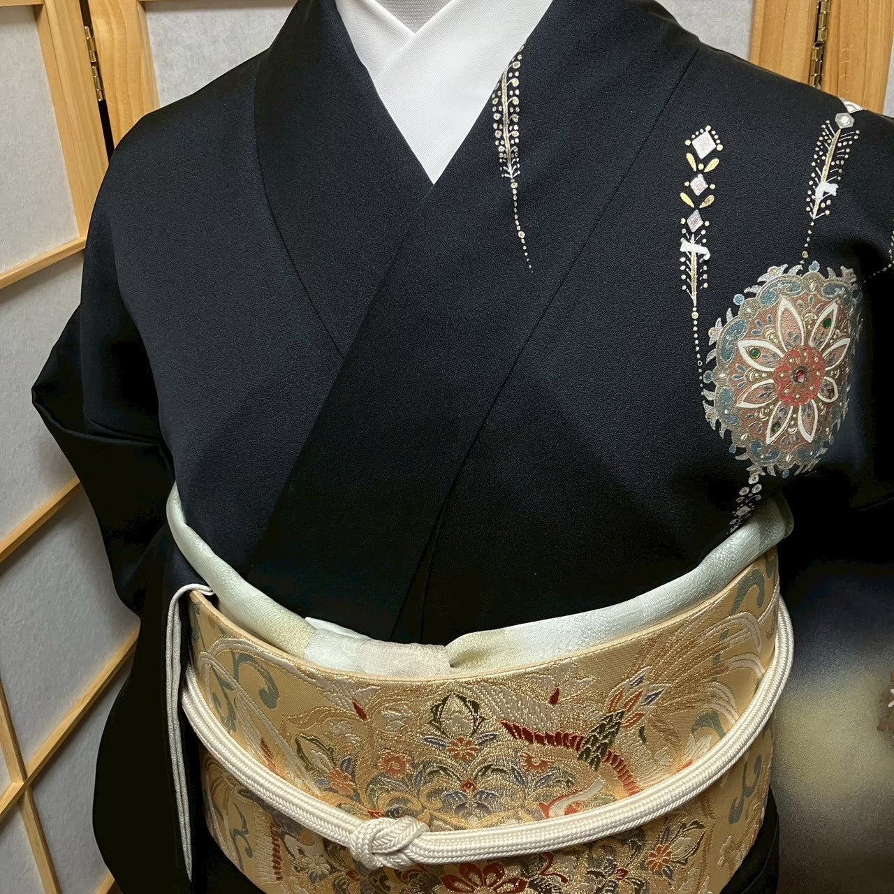 7181# Japanese Kimono Vintage Womens Silk Fabric Robe Kimono only sold