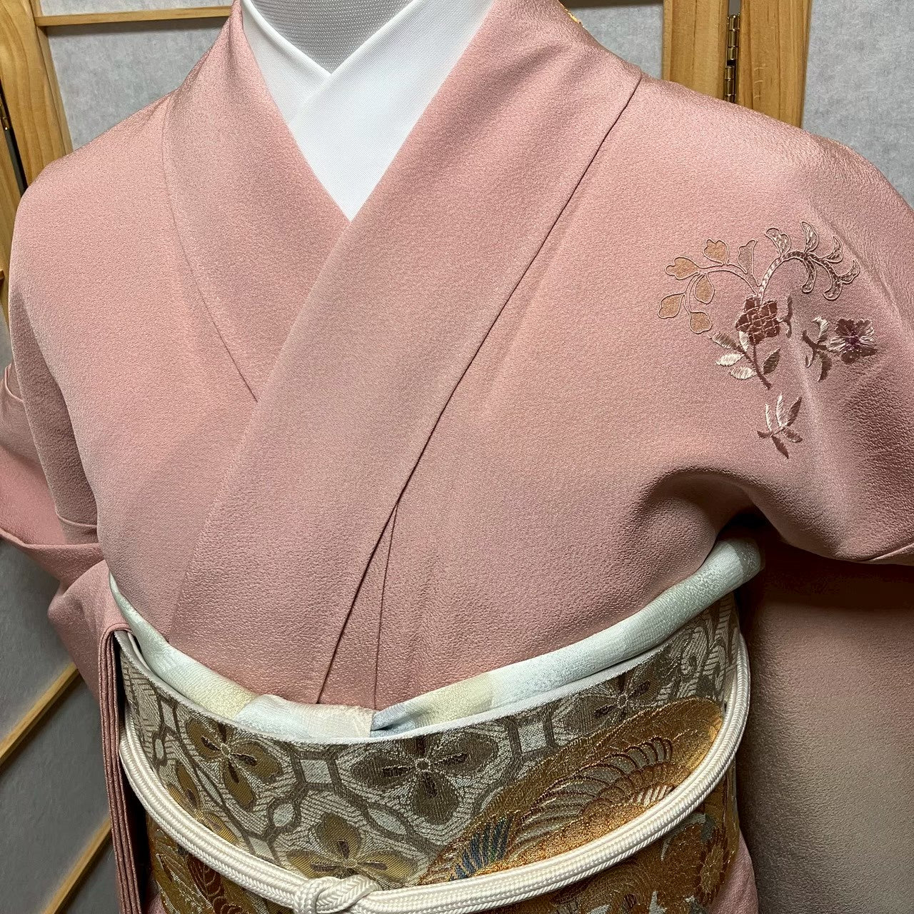 7172# Japanese Kimono Vintage Womens Silk Fabric Robe Kimono only sold