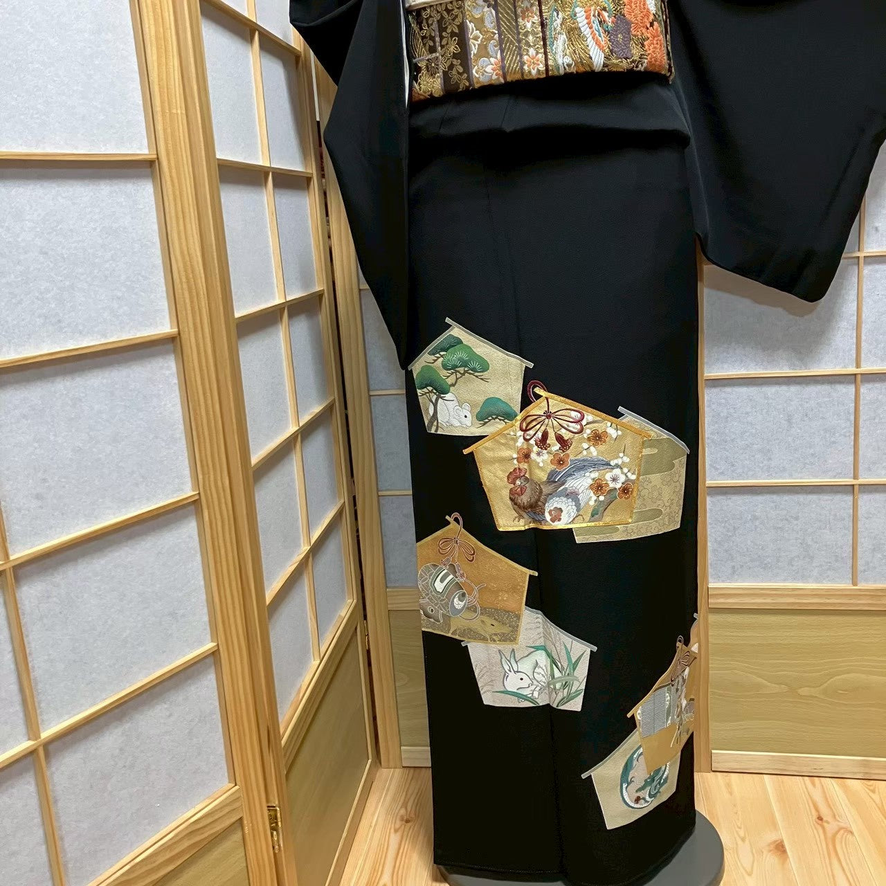 7174# Japanese Tomesode Kimono Vintage Womens Silk Fabric Robe Kimono only sold