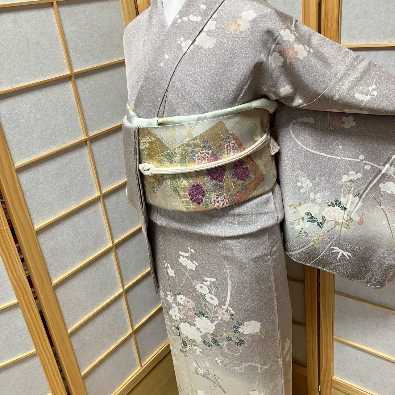 7212# Japanese Kimono Vintage Womens Silk Fabric Robe Kimono only sold