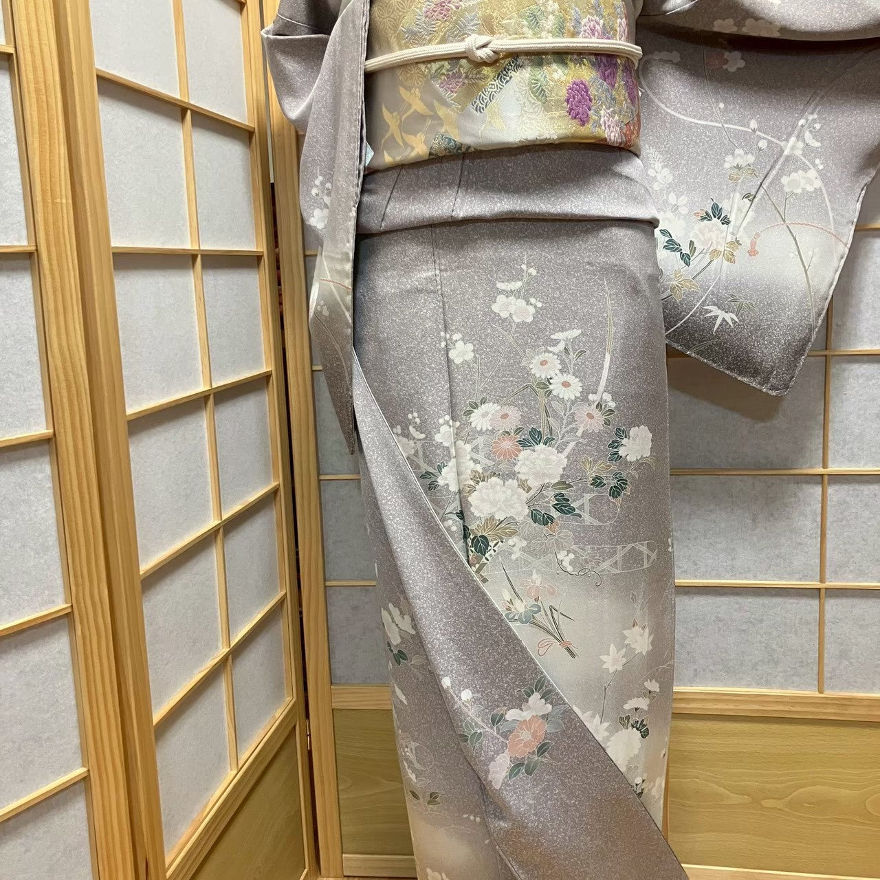 7212# Japanese Kimono Vintage Womens Silk Fabric Robe Kimono only sold