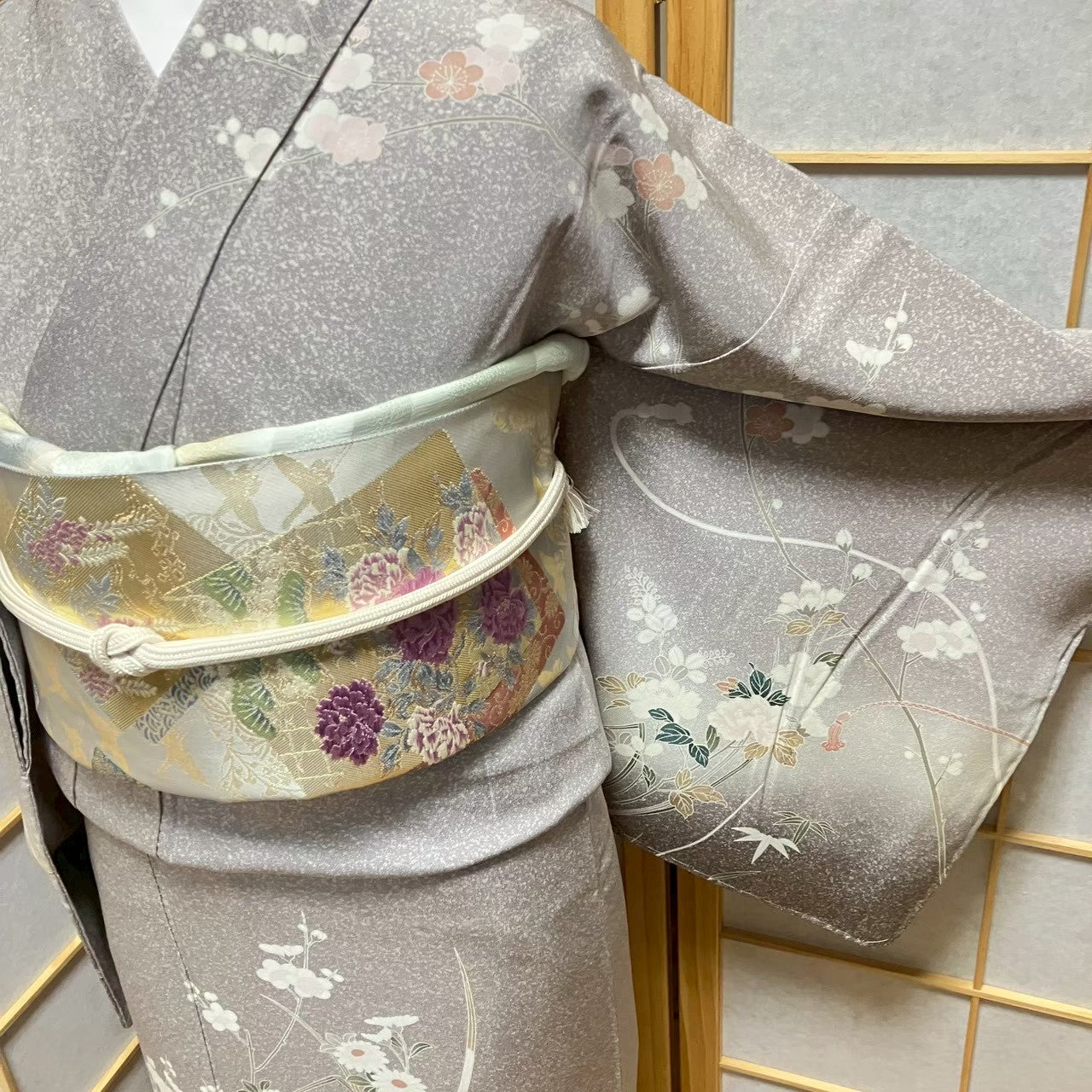 7212# Japanese Kimono Vintage Womens Silk Fabric Robe Kimono only sold