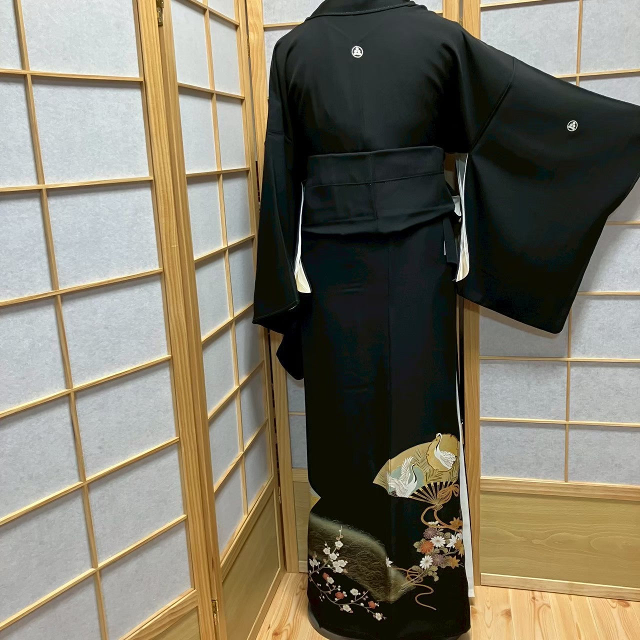 7183# Japanese Tomesode Kimono Vintage Womens Silk Fabric Robe Kimono only sold