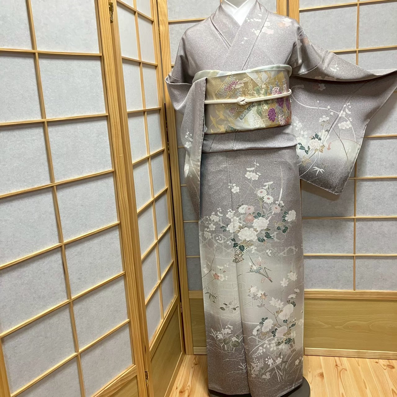7212# Japanese Kimono Vintage Womens Silk Fabric Robe Kimono only sold