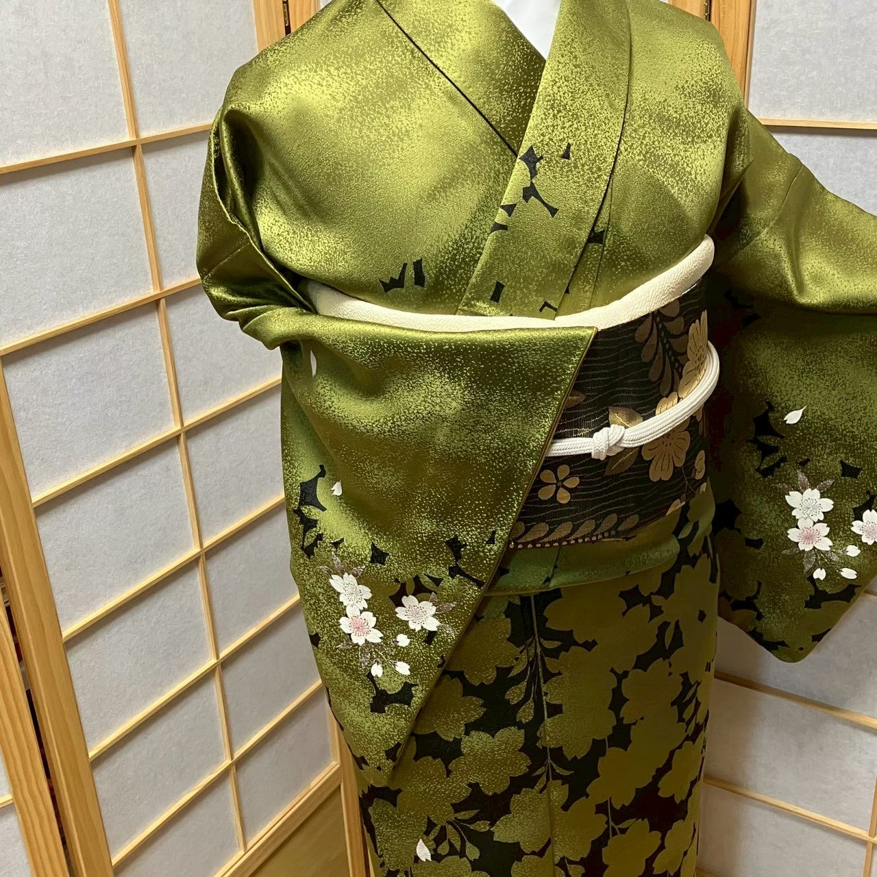 7213# Japanese Kimono Vintage Womens Silk Fabric Robe Kimono only sold