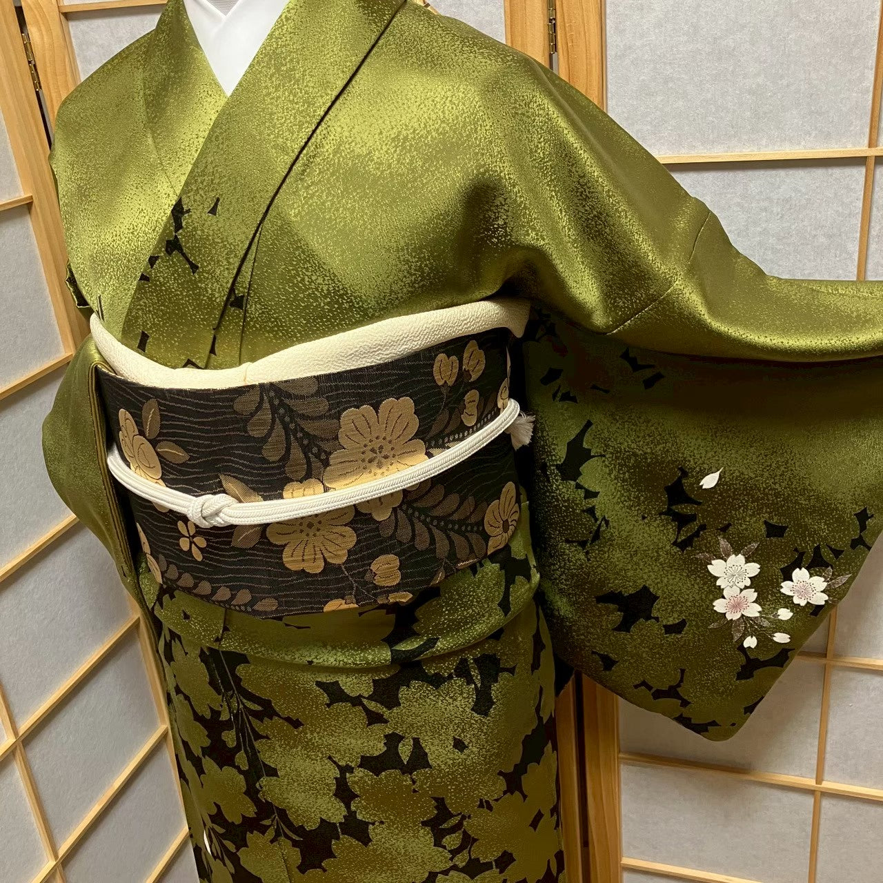 7213# Japanese Kimono Vintage Womens Silk Fabric Robe Kimono only sold