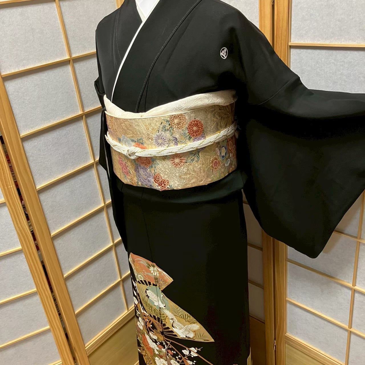 7183# Japanese Tomesode Kimono Vintage Womens Silk Fabric Robe Kimono only sold