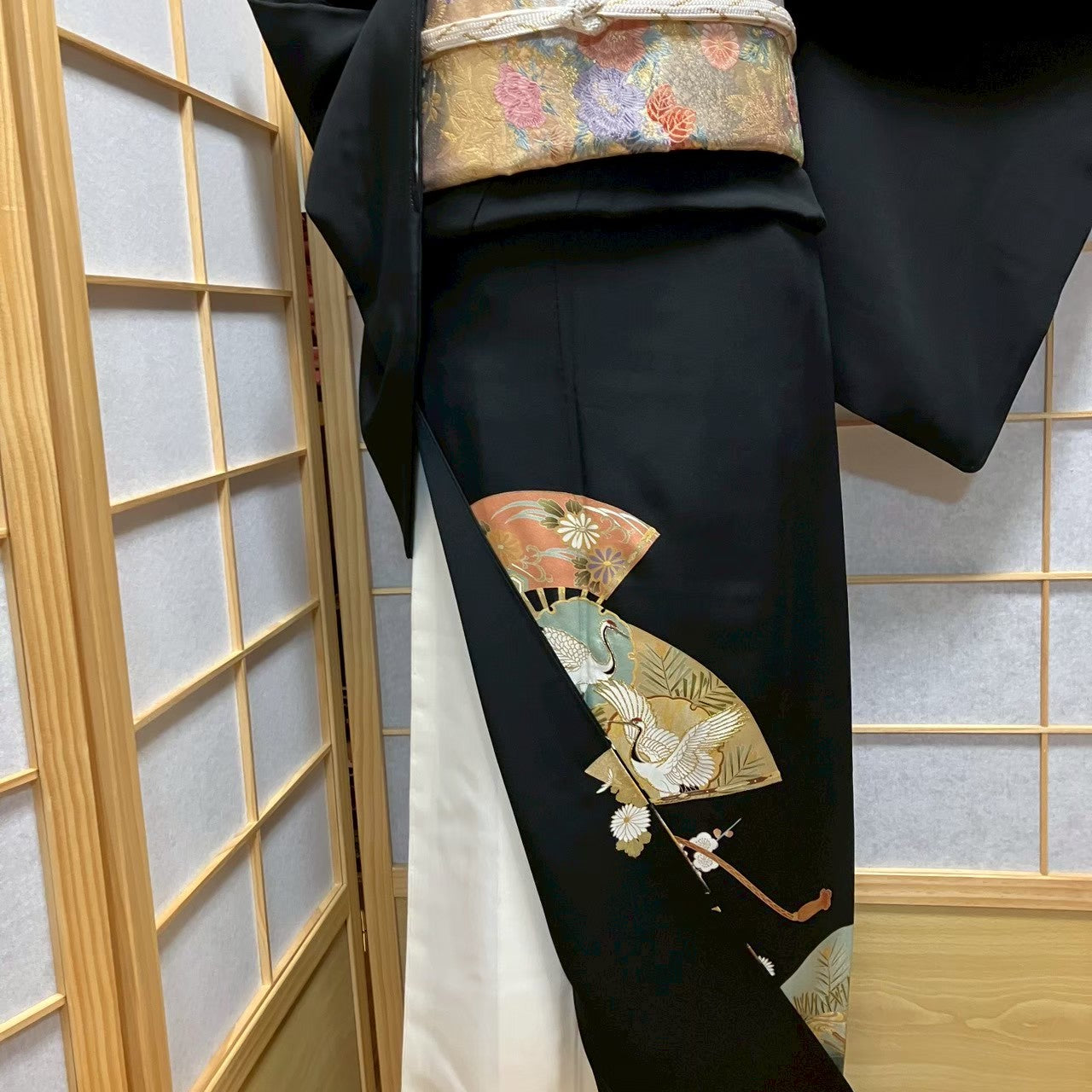 7183# Japanese Tomesode Kimono Vintage Womens Silk Fabric Robe Kimono only sold