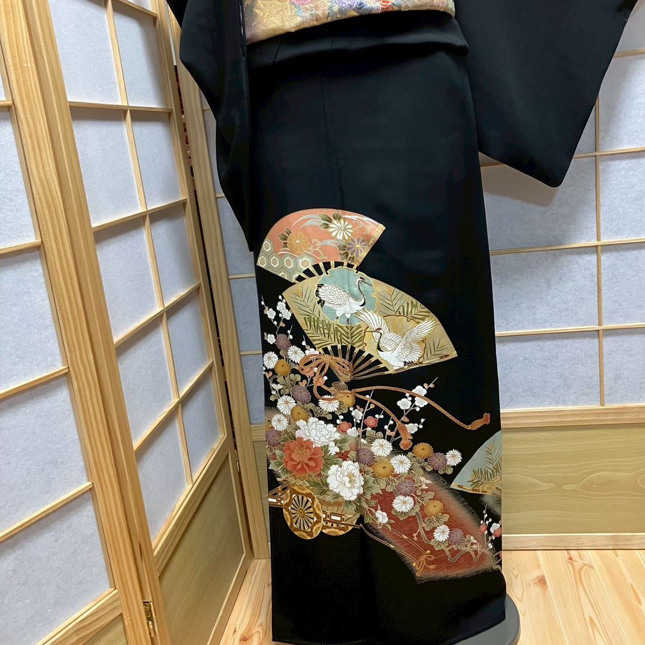 7183# Japanese Tomesode Kimono Vintage Womens Silk Fabric Robe Kimono only sold