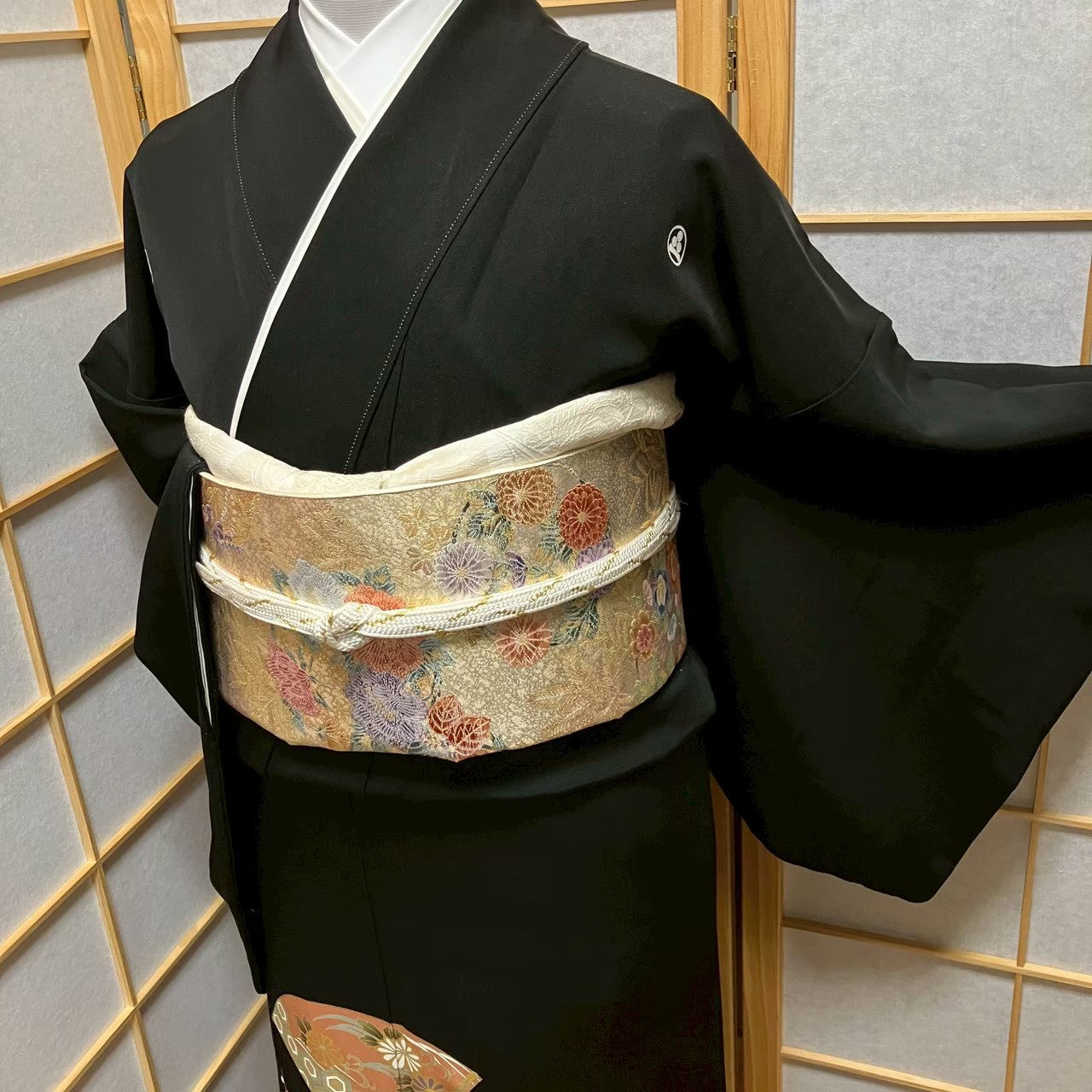 7183# Japanese Tomesode Kimono Vintage Womens Silk Fabric Robe Kimono only sold