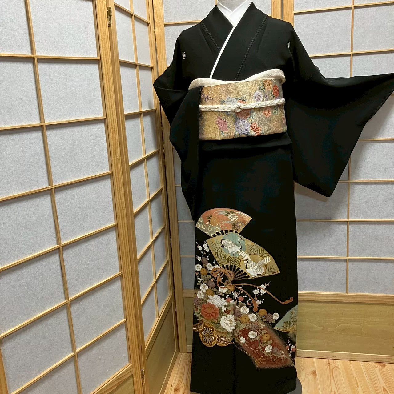 7183# Japanese Tomesode Kimono Vintage Womens Silk Fabric Robe Kimono only sold