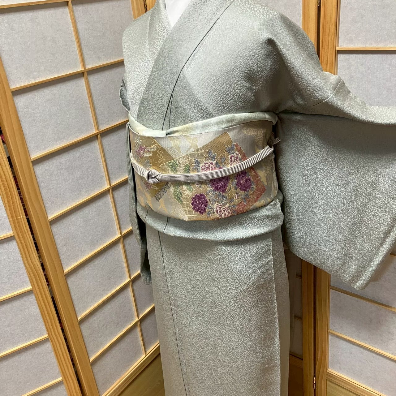 7182# Japanese Plain Kimono Vintage Womens Silk Fabric Robe Kimono only sold