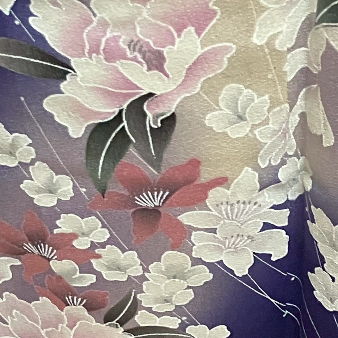7184# Japanese Kimono Vintage Womens Silk Fabric Robe Kimono only sold Unused