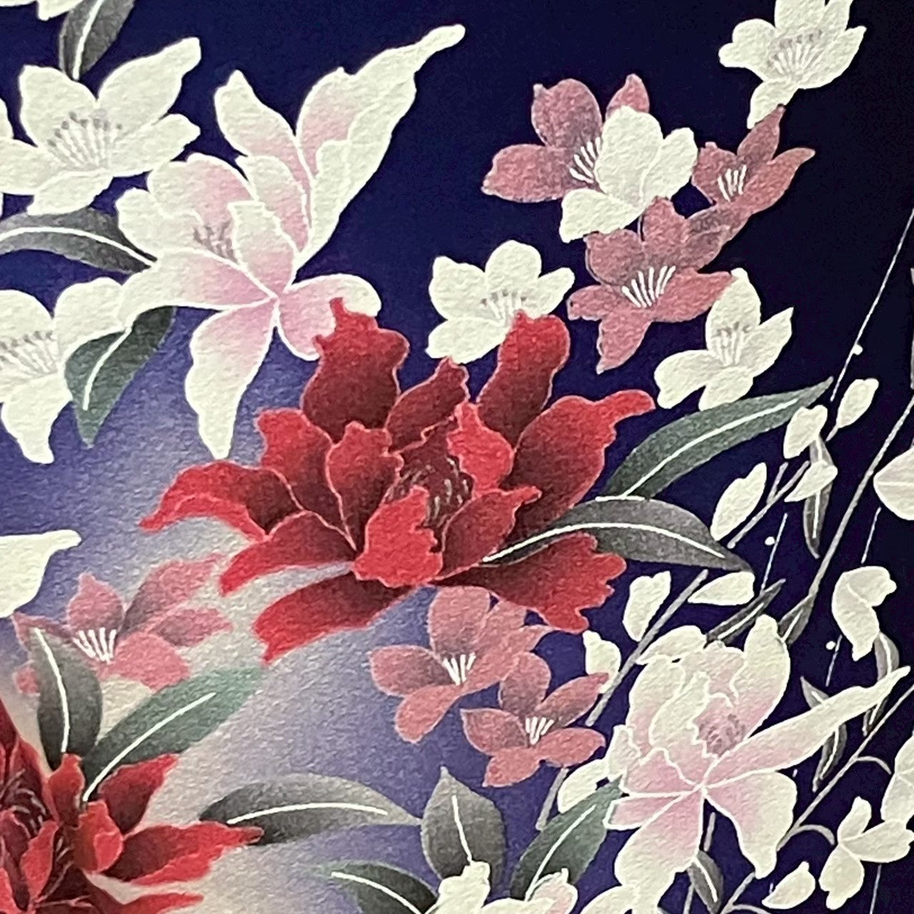 7184# Japanese Kimono Vintage Womens Silk Fabric Robe Kimono only sold Unused