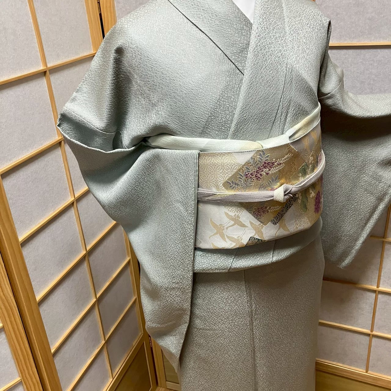 7182# Japanese Plain Kimono Vintage Womens Silk Fabric Robe Kimono only sold