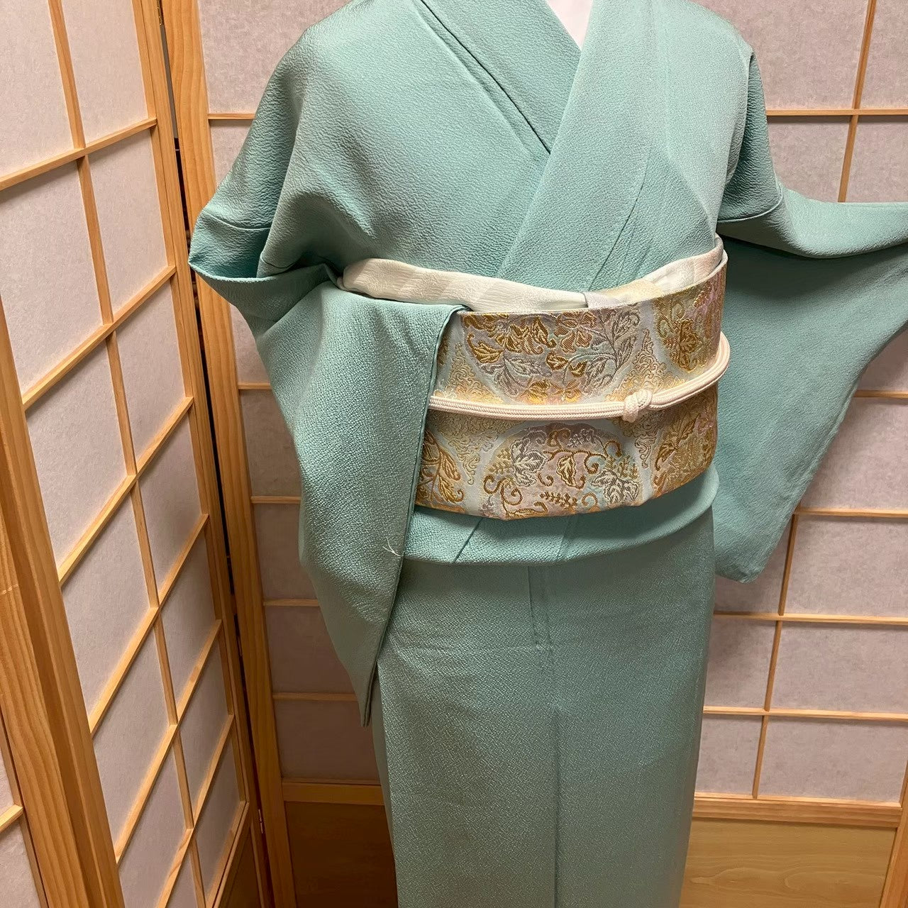 7185# Japanese Plain Kimono Vintage Womens Silk Fabric Robe Kimono only sold