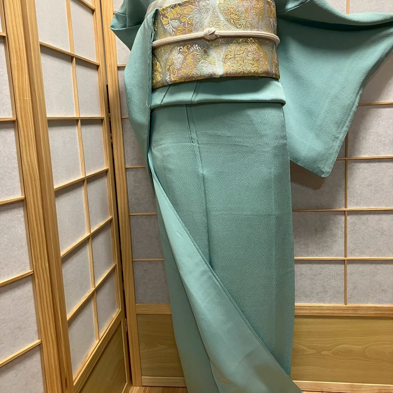 7185# Japanese Plain Kimono Vintage Womens Silk Fabric Robe Kimono only sold