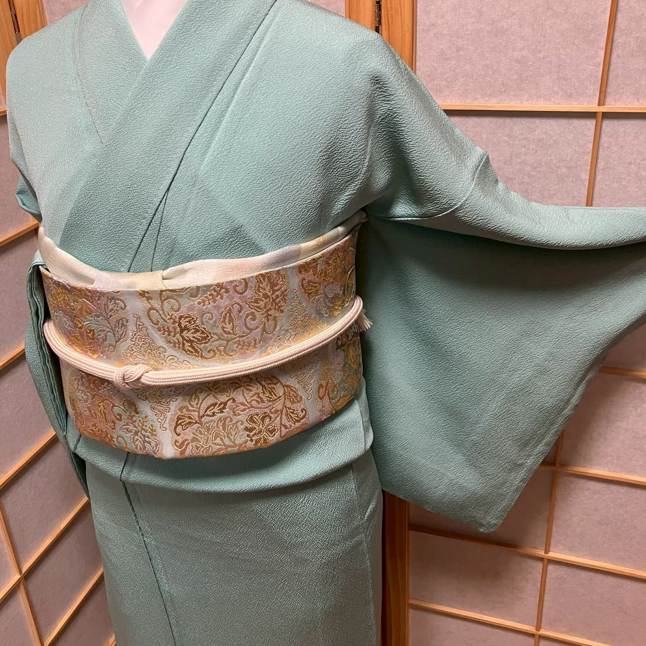 7185# Japanese Plain Kimono Vintage Womens Silk Fabric Robe Kimono only sold