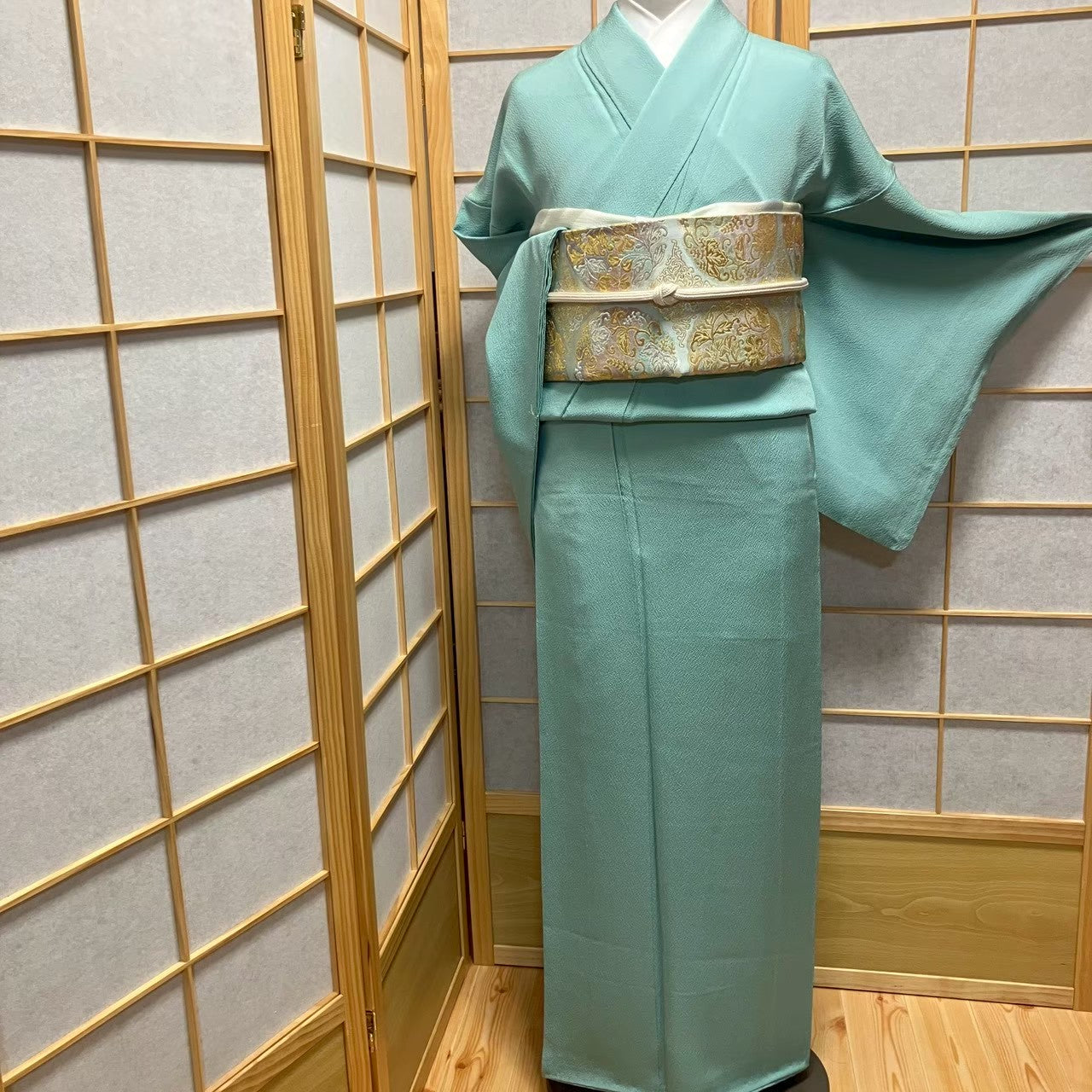 7185# Japanese Plain Kimono Vintage Womens Silk Fabric Robe Kimono only sold