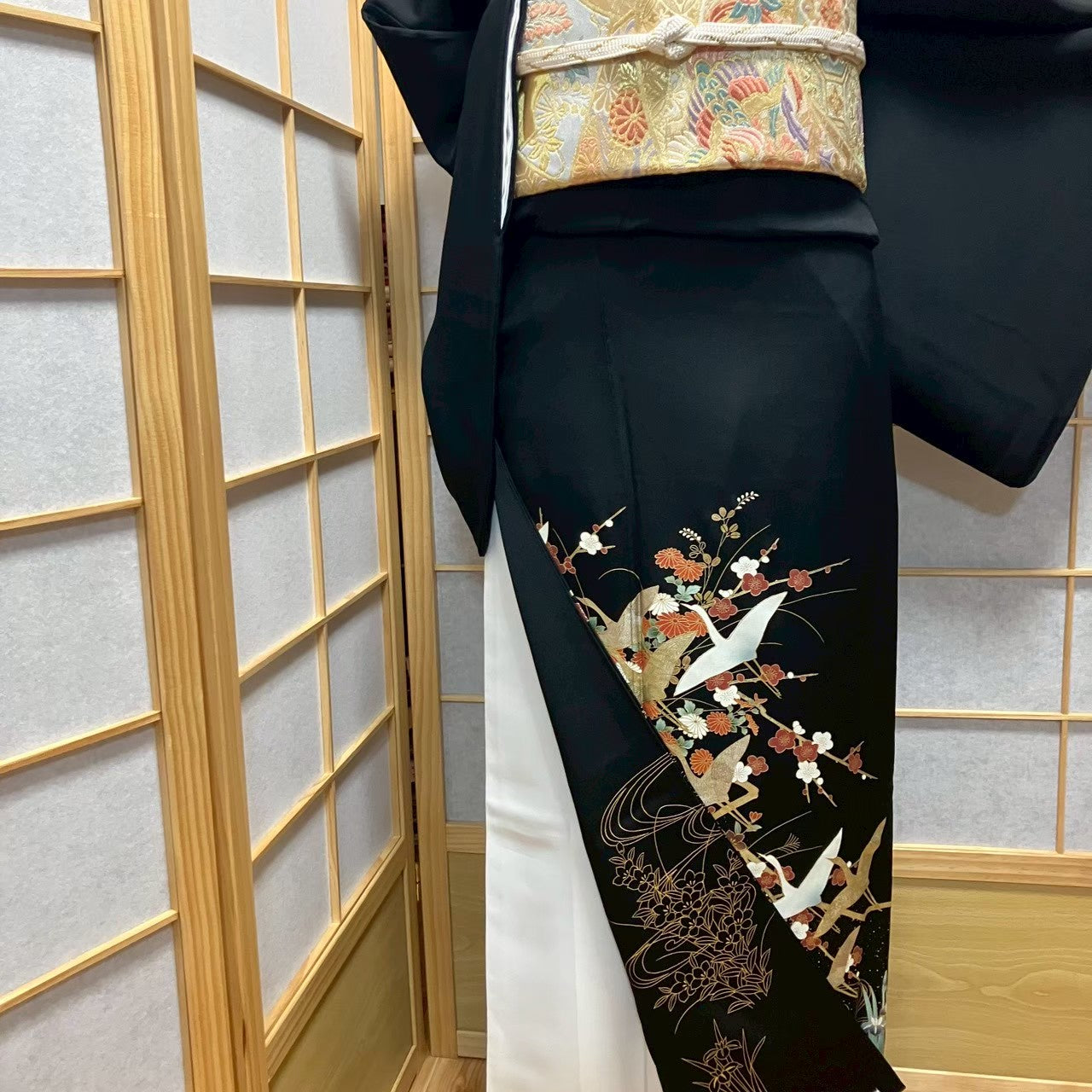 7186# Japanese Tomesode Kimono Vintage Womens Silk Fabric Robe Kimono only sold