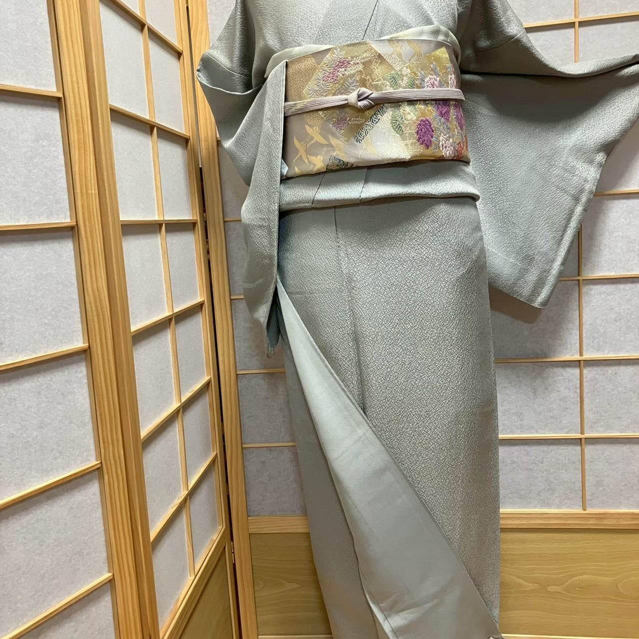 7182# Japanese Plain Kimono Vintage Womens Silk Fabric Robe Kimono only sold