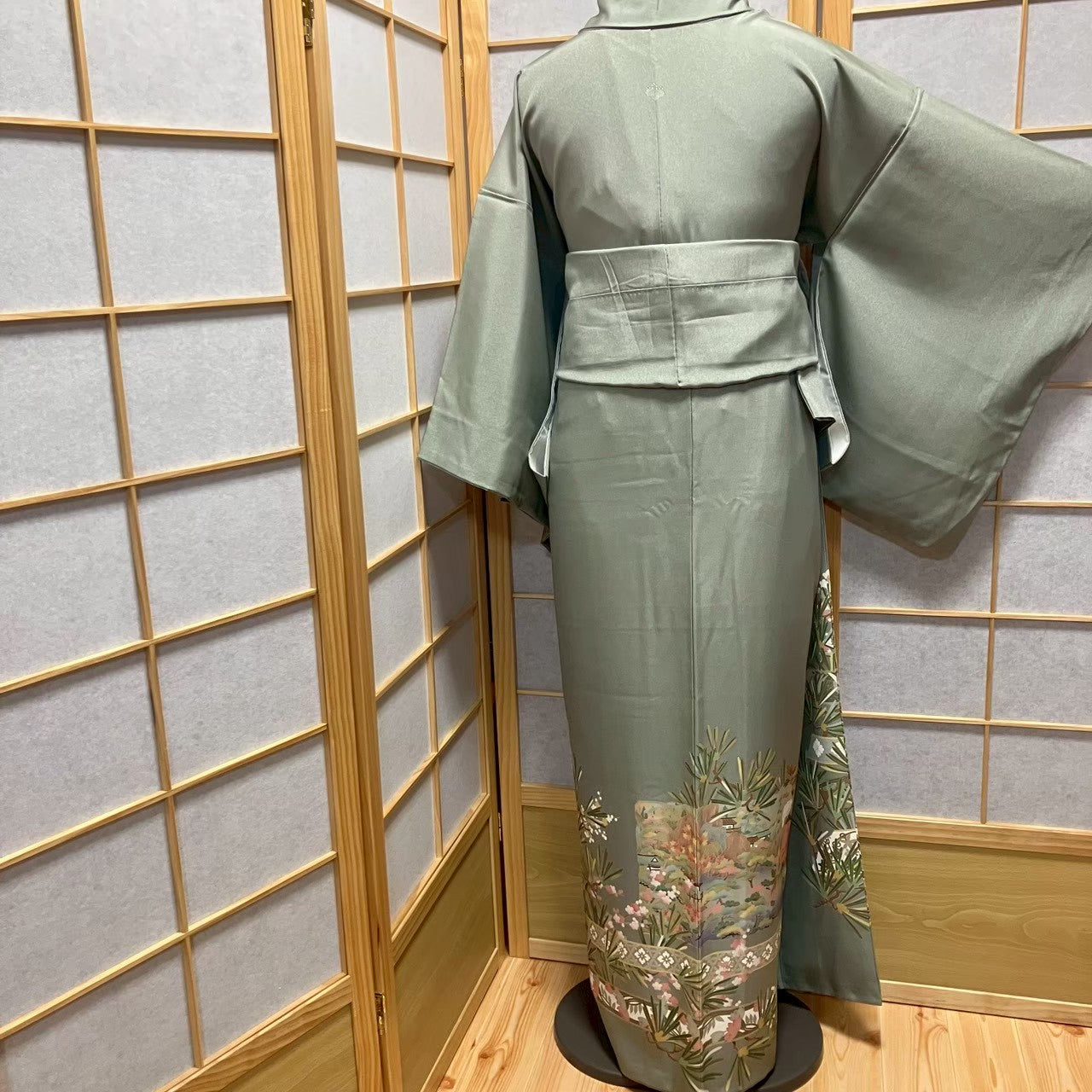 7206# Japanese Tomesode Kimono Vintage Womens Silk Fabric Robe Kimono only sold