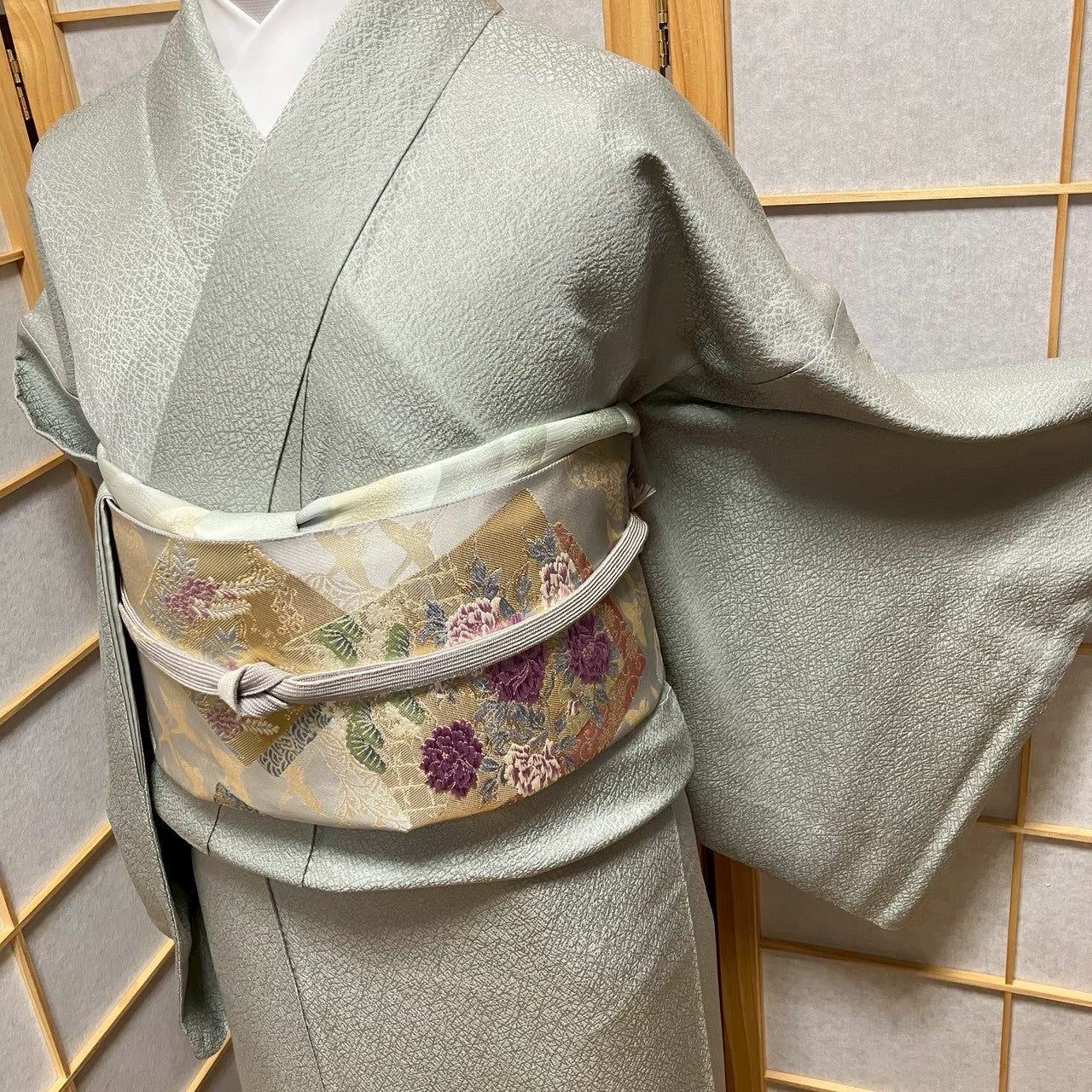 7182# Japanese Plain Kimono Vintage Womens Silk Fabric Robe Kimono only sold
