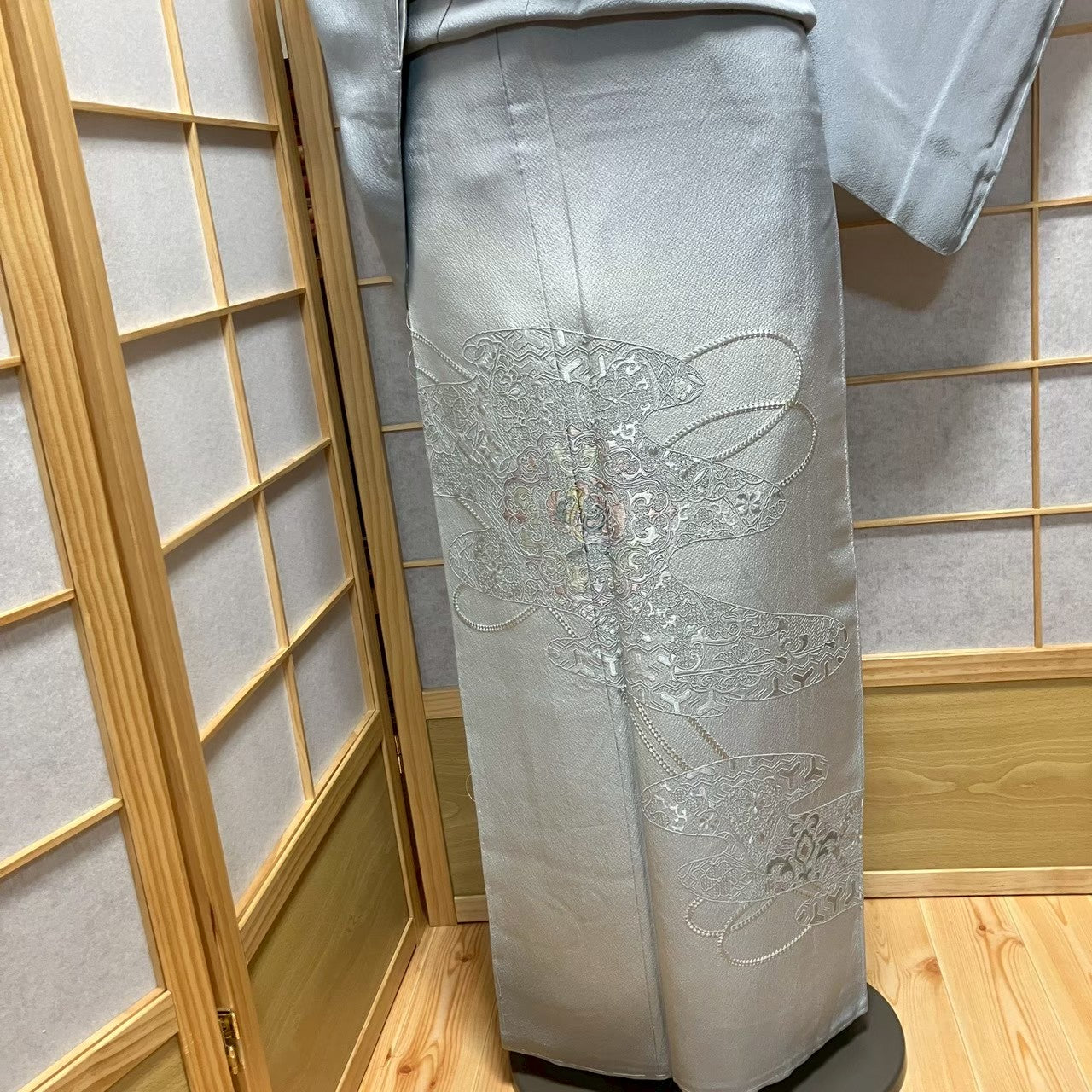 7210# Japanese Kimono Vintage Womens Silk Fabric Robe Kimono only sold Unused