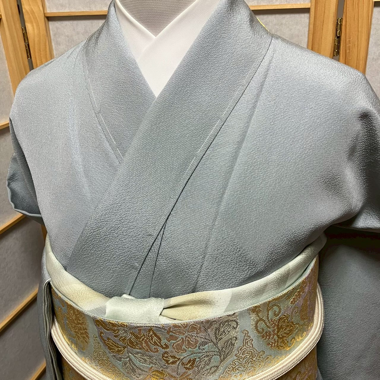7210# Japanese Kimono Vintage Womens Silk Fabric Robe Kimono only sold Unused
