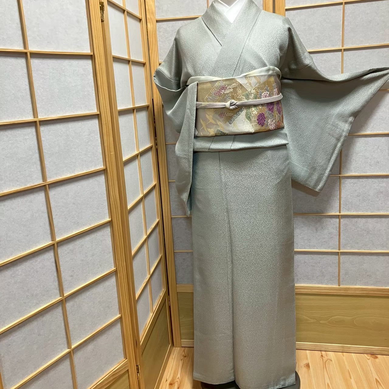 7182# Japanese Plain Kimono Vintage Womens Silk Fabric Robe Kimono only sold