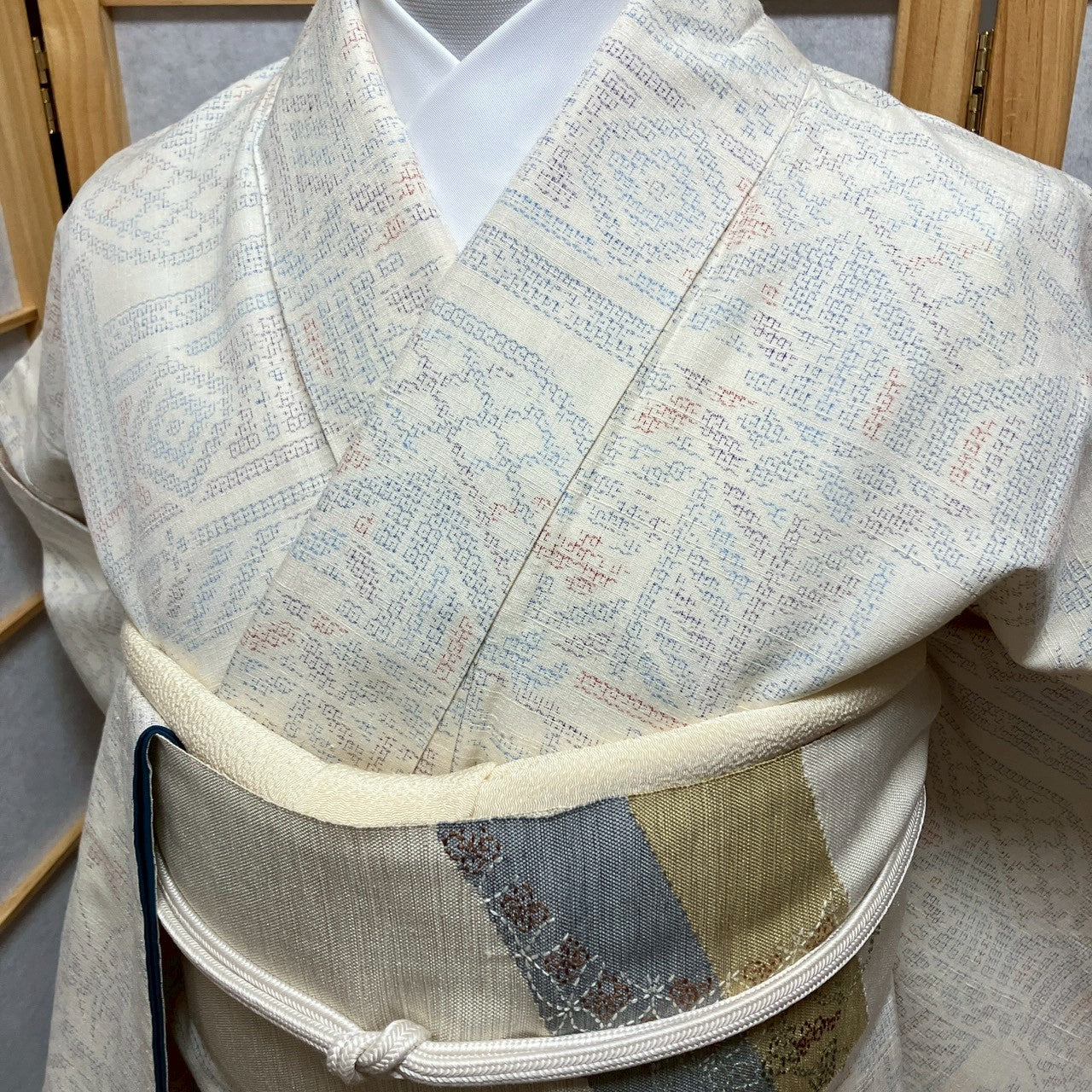 7113# Japanese Kimono Vintage Womens Silk Pongee Fabric Robe Kimono only sold