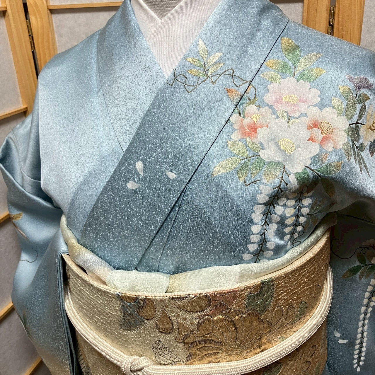 7131# Japanese Kimono Vintage Womens Silk Fabric Robe Kimono only sold